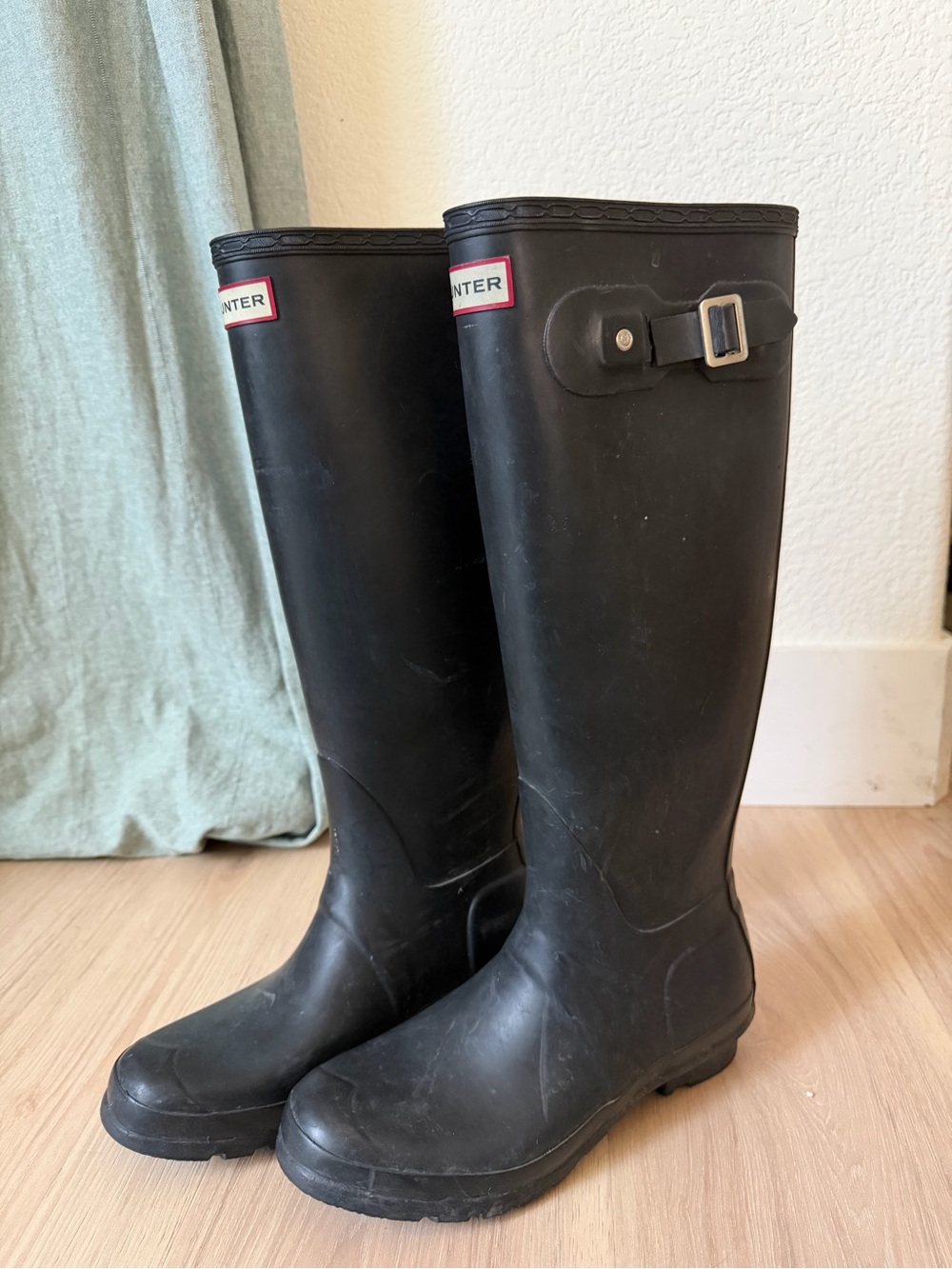 Hunter Original Tall Rain Boots Black Matte Women’s Size 7